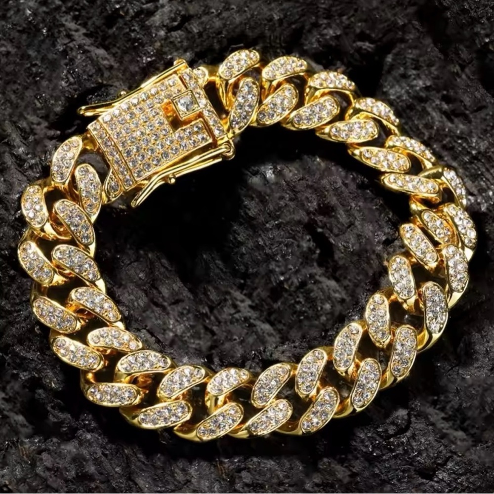 Miami Cuban Mens 13mm Iced Out Bracelet 8” - Picture 2 of 3